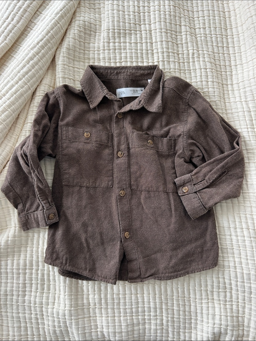 Zara Kids Chocolate Brown Button-Down Shirt